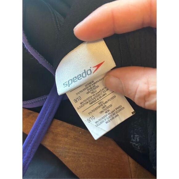 Speedo violet blue one piece swimsuit‎ size 9/10 - Picture 4 of 5